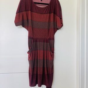 BCBGMaxAzria Asymmetrical Dolman Sleeve Dress